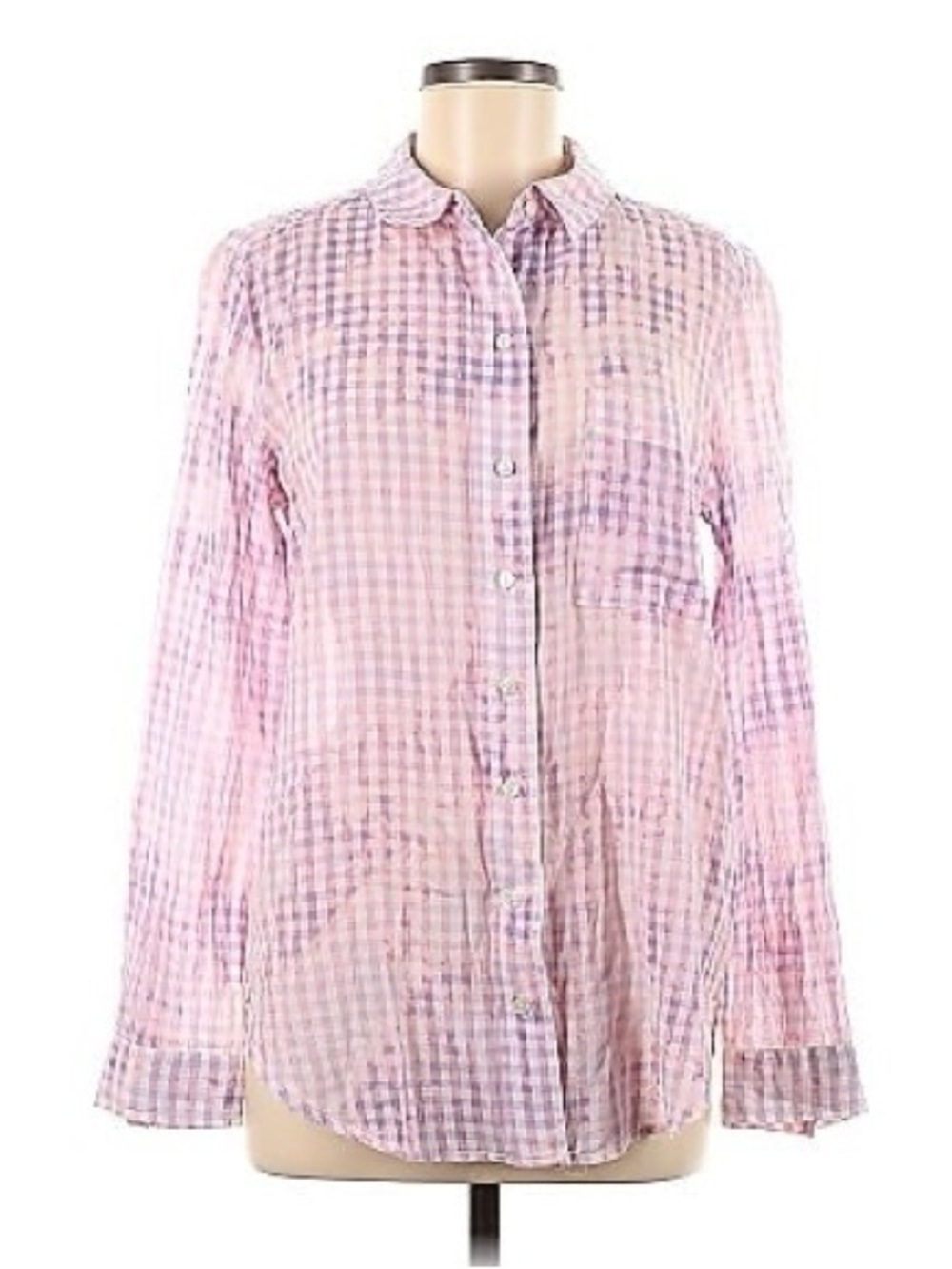 Pilcro Anthropologie Women’s Light Pink & Purple Button Down Top | Size XS